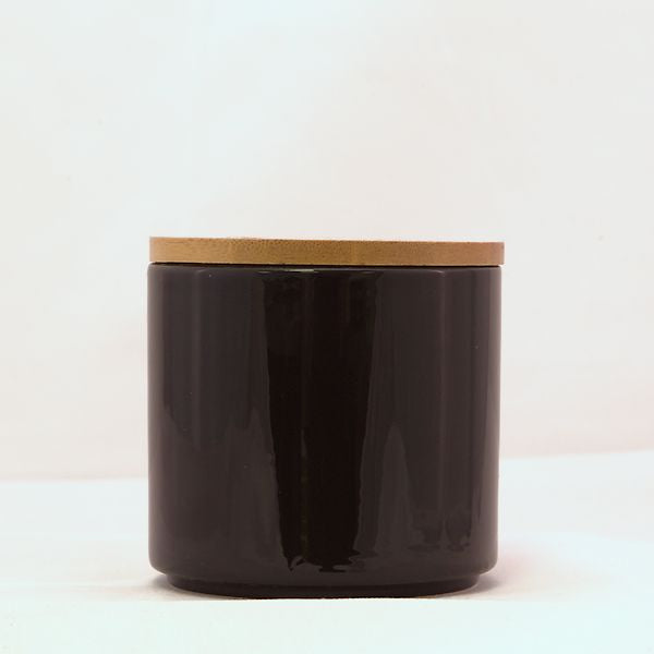 Keramik schwarze Kräuterdose