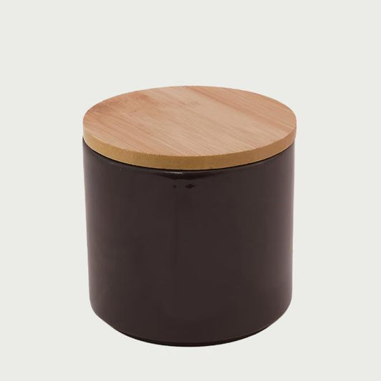 Keramik schwarze Kräuterdose